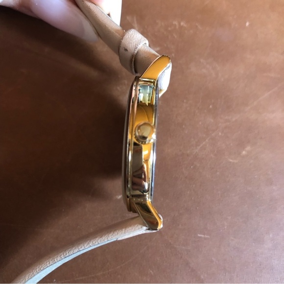 Kate Spade New York Metro Quartz watch tan leather strap MOP Face main image 4